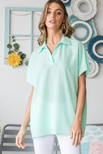 Load image into Gallery viewer, COLLAR NECK SOLID TOP - krisglamcloset