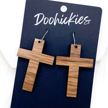 Load image into Gallery viewer, Cross Dangles -Acrylic & Wood Earrings - krisglamcloset