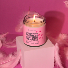 Load image into Gallery viewer, Champagne Bubbles, And Dog Snuggles- Funny Candle Gift - krisglamcloset