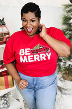 Load image into Gallery viewer, Be Merry Family Christmas T-Shirt - krisglamcloset