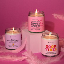 Load image into Gallery viewer, Champagne Bubbles, And Dog Snuggles- Funny Candle Gift - krisglamcloset