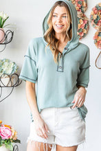 Load image into Gallery viewer, SOLID WAFFLE HOODIE TOP - krisglamcloset