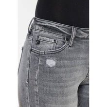 Load image into Gallery viewer, KanCan Dark Gray Mid Rise Bermuda Frayed Shorts - krisglamcloset