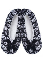 Load image into Gallery viewer, Chevron Snowflake Sherpa Fleece Lounge Sock Slippers - krisglamcloset
