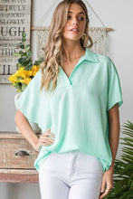 Load image into Gallery viewer, COLLAR NECK SOLID TOP - krisglamcloset