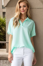 Load image into Gallery viewer, COLLAR NECK SOLID TOP - krisglamcloset