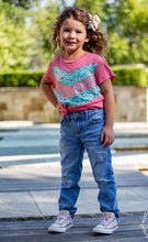 Load image into Gallery viewer, GIRLS' HELLO SPRING TEE, PINK SEQUIN AND FLORAL - krisglamcloset