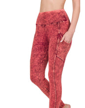 Load image into Gallery viewer, ZENANA MINERAL WASH WIDE WAISTBAND FULL LENGTH LEGGINGS - krisglamcloset