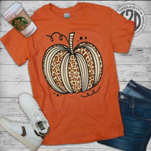 Load image into Gallery viewer, Sassy Autumn Leopard Texas Orange Pumpkin T-Shirt - krisglamcloset
