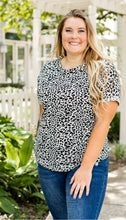 Load image into Gallery viewer, BLACK & WHITE LEOPARD CUFF TEE - krisglamcloset