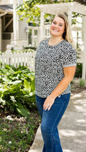 Load image into Gallery viewer, BLACK & WHITE LEOPARD CUFF TEE - krisglamcloset
