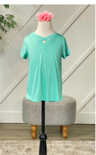 Load image into Gallery viewer, GIRLS' TANGLED V-NECK BASICS IN MINT - krisglamcloset