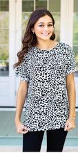 Load image into Gallery viewer, BLACK & WHITE LEOPARD CUFF TEE - krisglamcloset