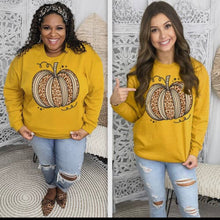Load image into Gallery viewer, Sassy Autumn Leopard Pumpkin Sweatshirt - krisglamcloset