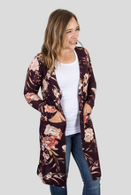 Load image into Gallery viewer, Michelle Mae Colbie Cardigan - Burgundy Floral - krisglamcloset