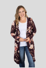 Load image into Gallery viewer, Michelle Mae Colbie Cardigan - Burgundy Floral - krisglamcloset