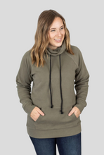Load image into Gallery viewer, Michelle Mae Classic Funnel Neck Sweatshirt- Olive - krisglamcloset