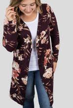Load image into Gallery viewer, Michelle Mae Colbie Cardigan - Burgundy Floral - krisglamcloset