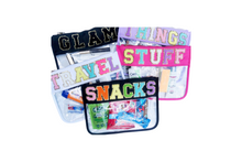 Load image into Gallery viewer, Varsity Letter Clear Zipper Pouch Bag
