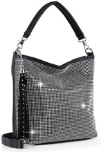 Load image into Gallery viewer, Tassel Accented Sparkling Hobo Handbag - krisglamcloset