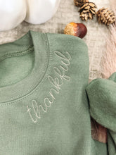 Load image into Gallery viewer, Embroidered Thankful Sweatshirt
