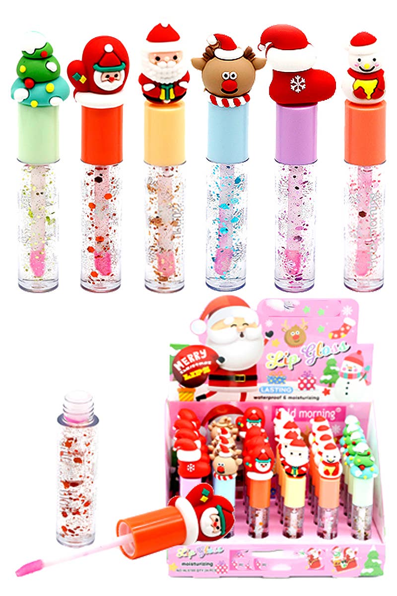 Christmas Ornament Clear Lip Gloss - 24 pcs