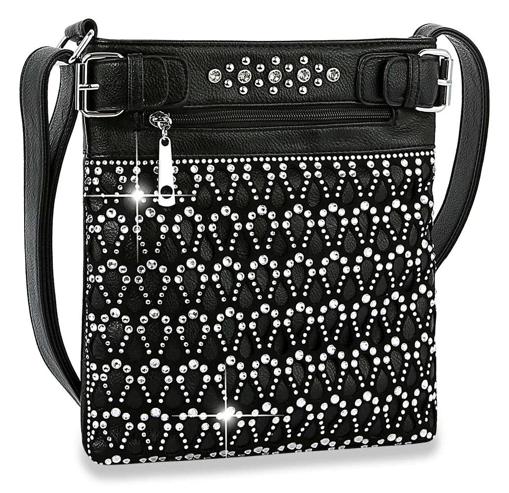 Sparkling Rhinestone Design Crossbody Sling