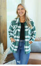 Load image into Gallery viewer, Michelle Mae Norah Plaid Shacket-Classic Green
