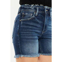 Load image into Gallery viewer, KanCan High Rise Dark Shorts with Waistband Fray Detail
