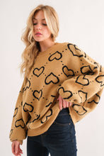 Load image into Gallery viewer, Heart Jacquard Oversized Sweater
