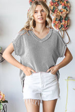 Load image into Gallery viewer, V-NECK SOLID TWIST RIB TOP
