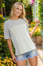 Load image into Gallery viewer, ET6509-10 SOLID CONTRAST TOP - krisglamcloset
