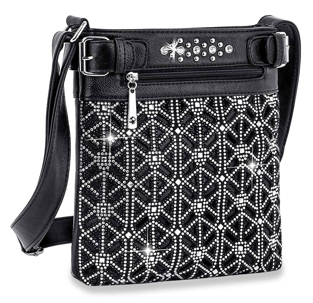 Modern Rhinestone Design Crossbody Sling