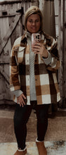 Load image into Gallery viewer, Boyfriend Oversized Soft Flannel Shacket Camel White
