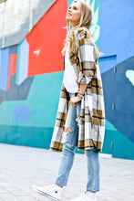 Load image into Gallery viewer, Plaid Button Down Double Pocket Long Coat
