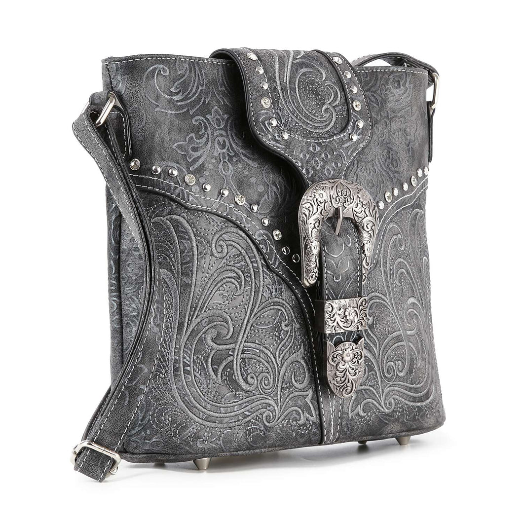 Western Design Decorative Buckle Crossbody Sling