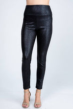 Load image into Gallery viewer, FAUX LEATHER SLIM FIT HIGH WAIST LEGGINGS: BLACK
