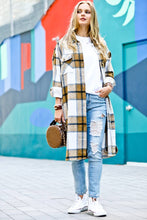 Load image into Gallery viewer, Plaid Button Down Double Pocket Long Coat
