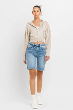 Load image into Gallery viewer, VERVET VALERIE HIGH RISE RAW HEM BERMUDA SHORTS
