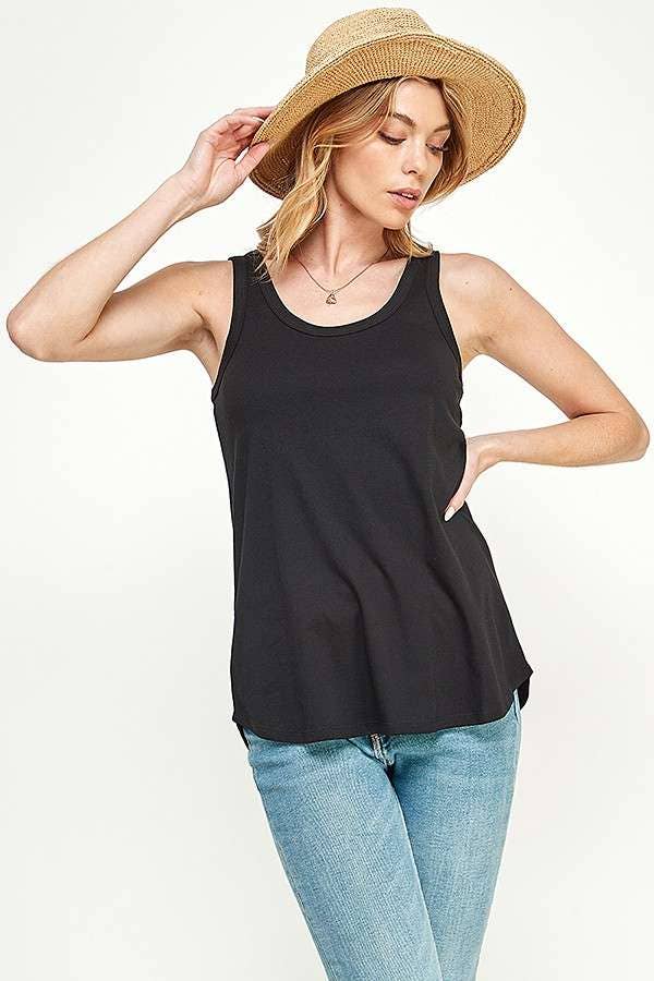 Scoop Neck Solid Tank Top