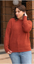 Load image into Gallery viewer, IN WITH THE NEW RUST FAUX MOHAIR SWEATER
