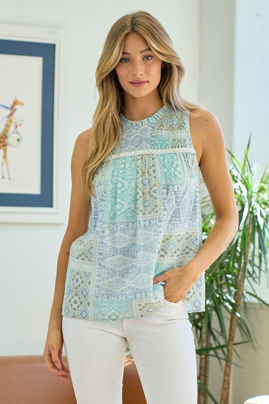 Ruffled Blouse With Smocking Detail at Front - krisglamcloset