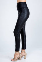 Load image into Gallery viewer, FAUX LEATHER SLIM FIT HIGH WAIST LEGGINGS: BLACK
