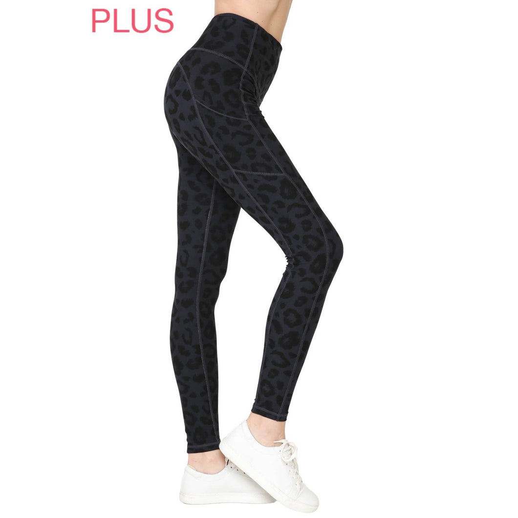 Plus Size Premium High Waist Solid Activewear Leggings