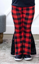 Load image into Gallery viewer, GIRLS&#39; DIVA ON THE MIC SEQUINS FLARE PANTS, BUFFALO PLAID
