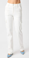 Load image into Gallery viewer, Judy Blue HW White Cargo Straight Jeans
