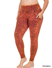 Load image into Gallery viewer, ZENANA PLUS MINERAL WASH WIDE WAISTBAND FULL LEGGINGS WITH POCKETS
