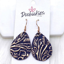 Load image into Gallery viewer, 1.5&quot; Rose Gold Embossed Itty Bitties -Leather Earrings
