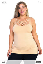 Load image into Gallery viewer, Womens Plus Seamless Triple Criss-Cross Front Cami
