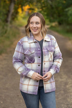 Load image into Gallery viewer, ONLINE ONLY  Norah Plaid Shacket - Purple and Gold
